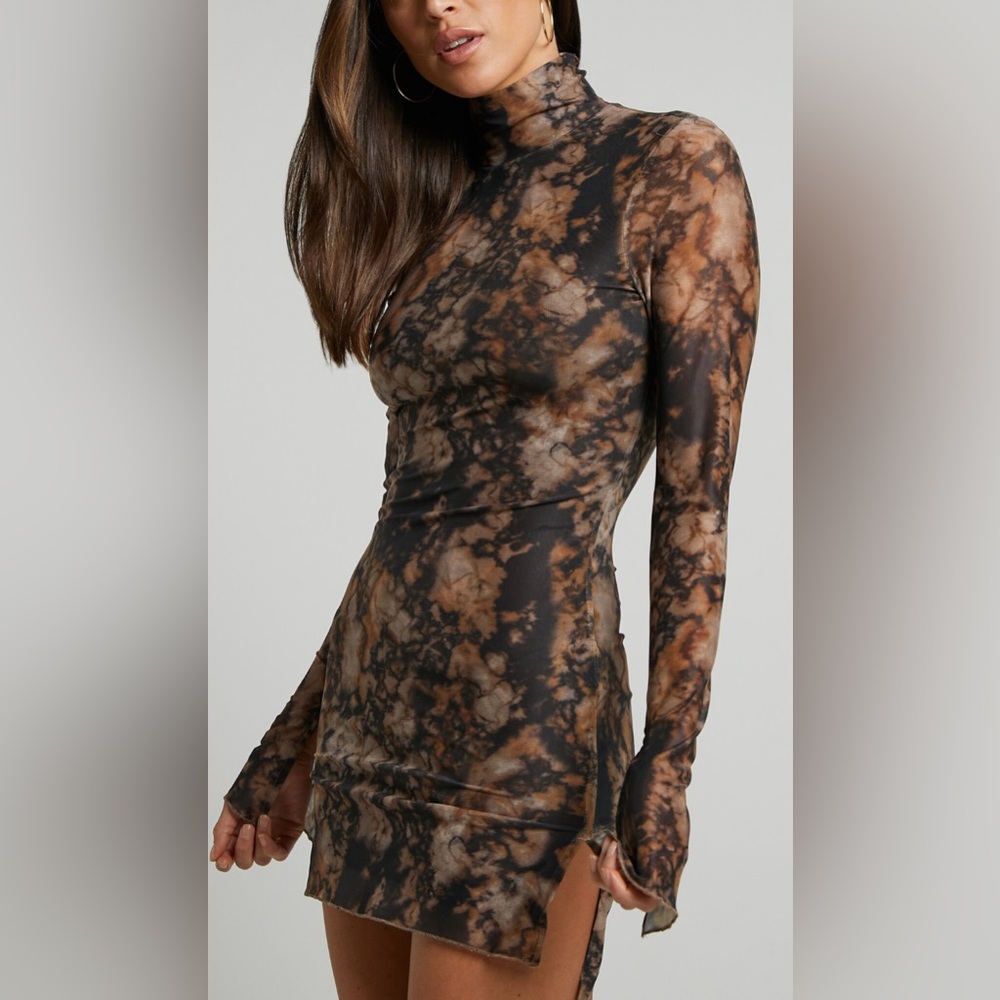 COPY - Runaway The Label - JORDI MINI DRESS in Stone Print - S (size 4)